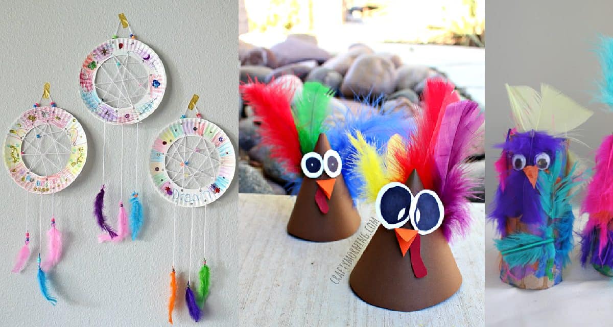 10 Fun Feather Crafts For Kids diy Thought