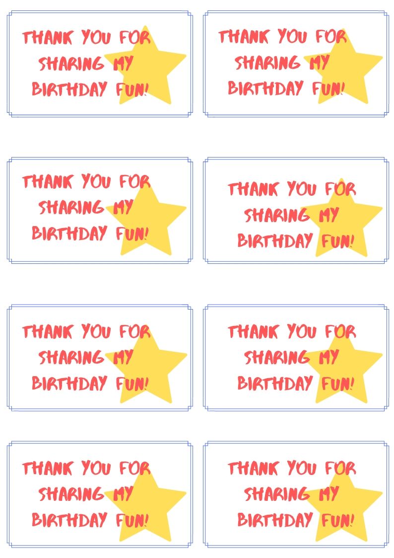 Free Printable Thank You For Coming To My Party Labels PRINTABLE 